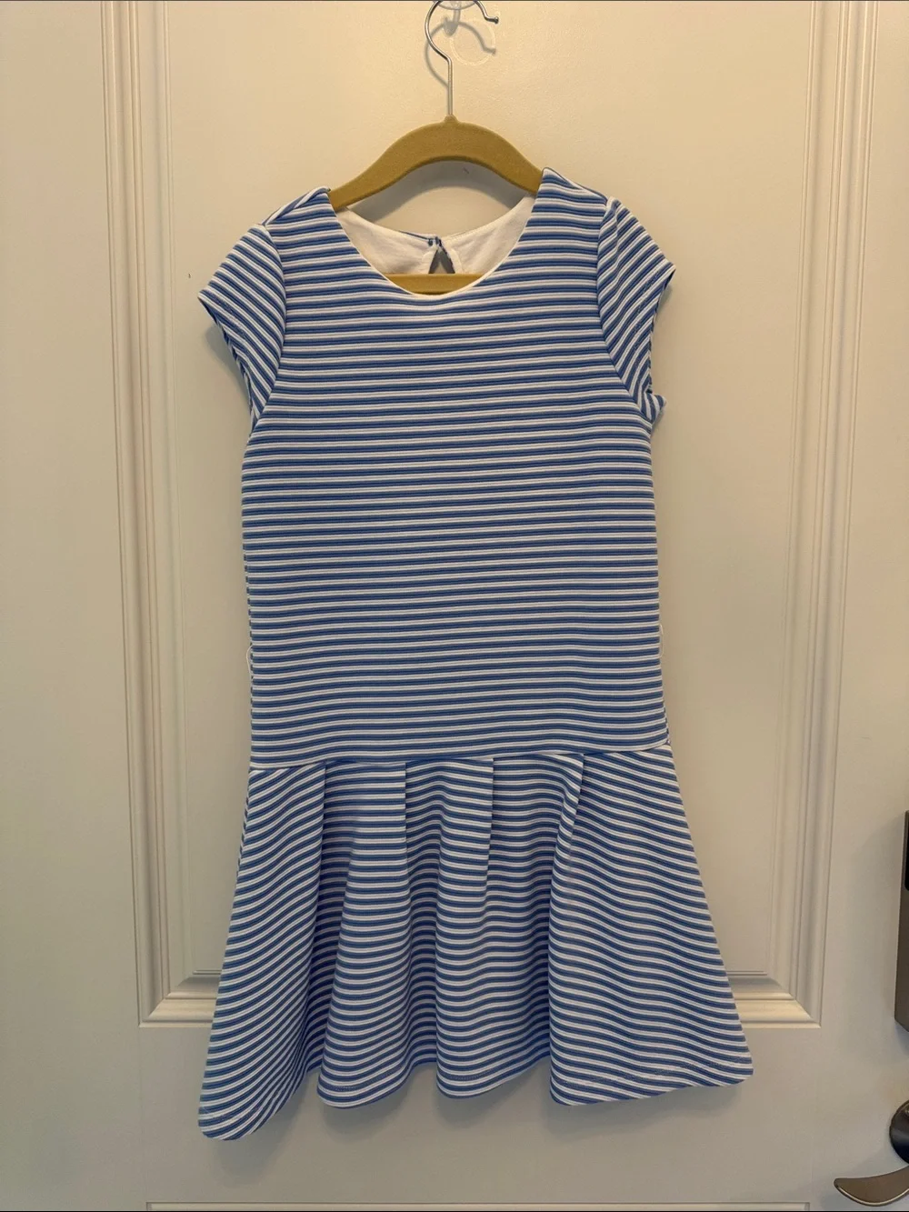 GymbGirls' Blue and White Striped Casual Drop-Waist Dress